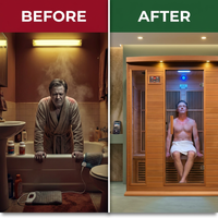 Infrared Saunas 4 - Person Indoor Bluetooth Compatible FAR Infrared Sauna in Cedar — Before & After