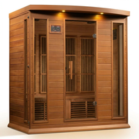 Infrared Saunas 4 - Person Indoor Bluetooth Compatible FAR Infrared Sauna in Cedar — Studio Shot