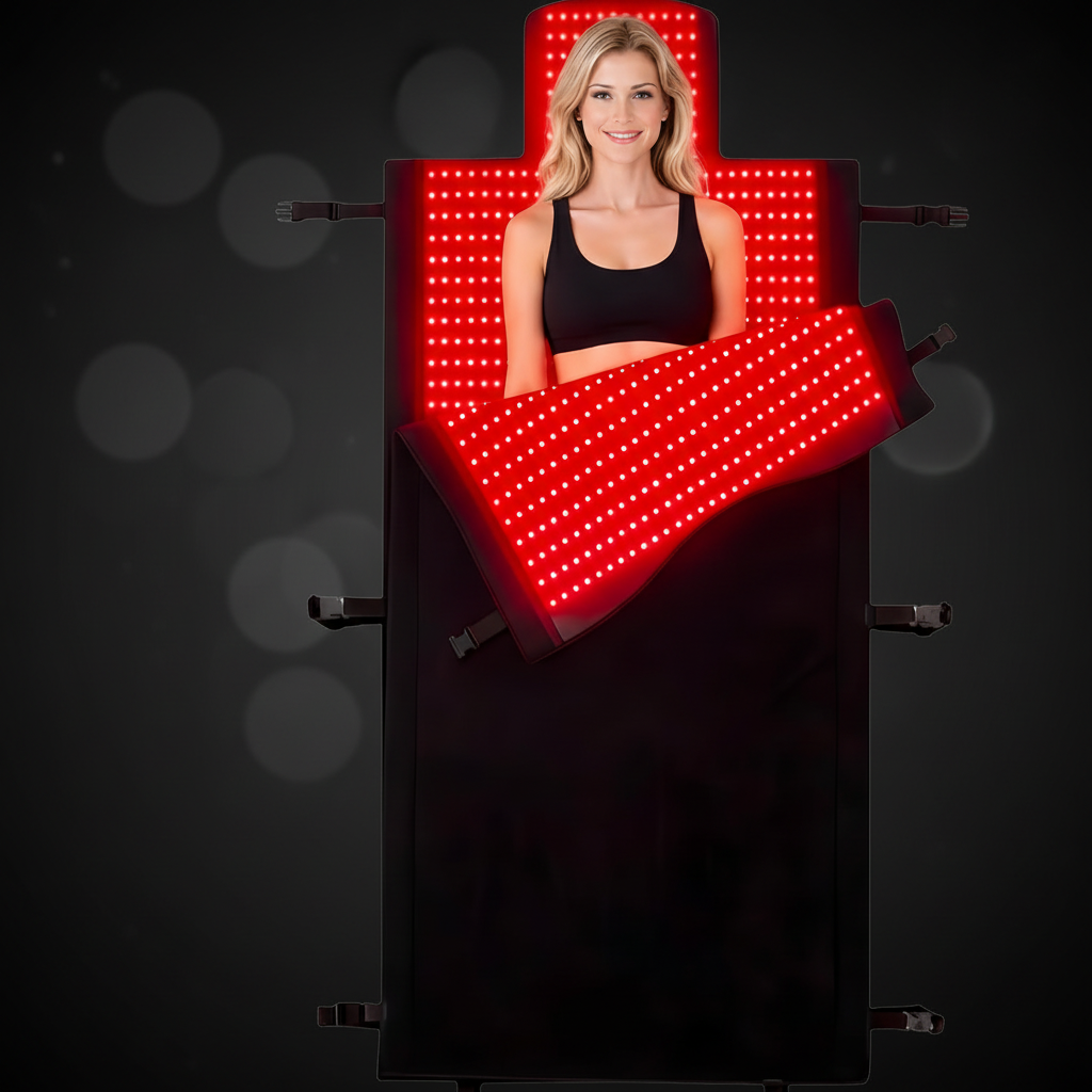 2026 Upgraded Dual Wavelength LED Beads 660Nm&850Nm Red Light Therapy Mat Full Body, Used to Face and Body Pain Relief Skin Health Personal Care for Women Men, 75" X 35'' (Black)