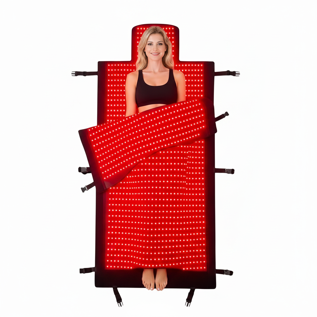 2026 Upgraded Dual Wavelength LED Beads 660Nm&850Nm Red Light Therapy Mat Full Body, Used to Face and Body Pain Relief Skin Health Personal Care for Women Men, 75" X 35'' (Black)