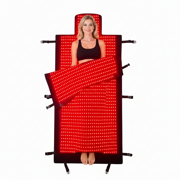 2026 Upgraded Dual Wavelength LED Beads 660Nm&850Nm Red Light Therapy Mat Full Body, Used to Face and Body Pain Relief Skin Health Personal Care for Women Men, 75" X 35'' (Black)